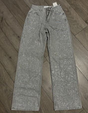SYDNEY COUTURE Jeans Grau Sprenkel gerades Be...