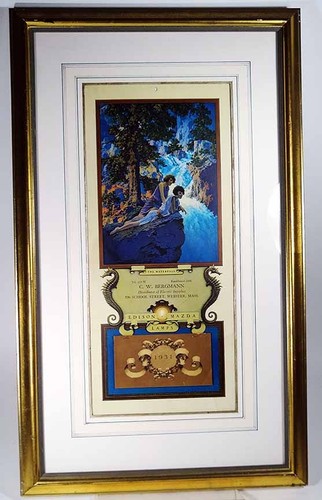 Maxfield Parrish Framed 1931 Edison Mazda Calendar