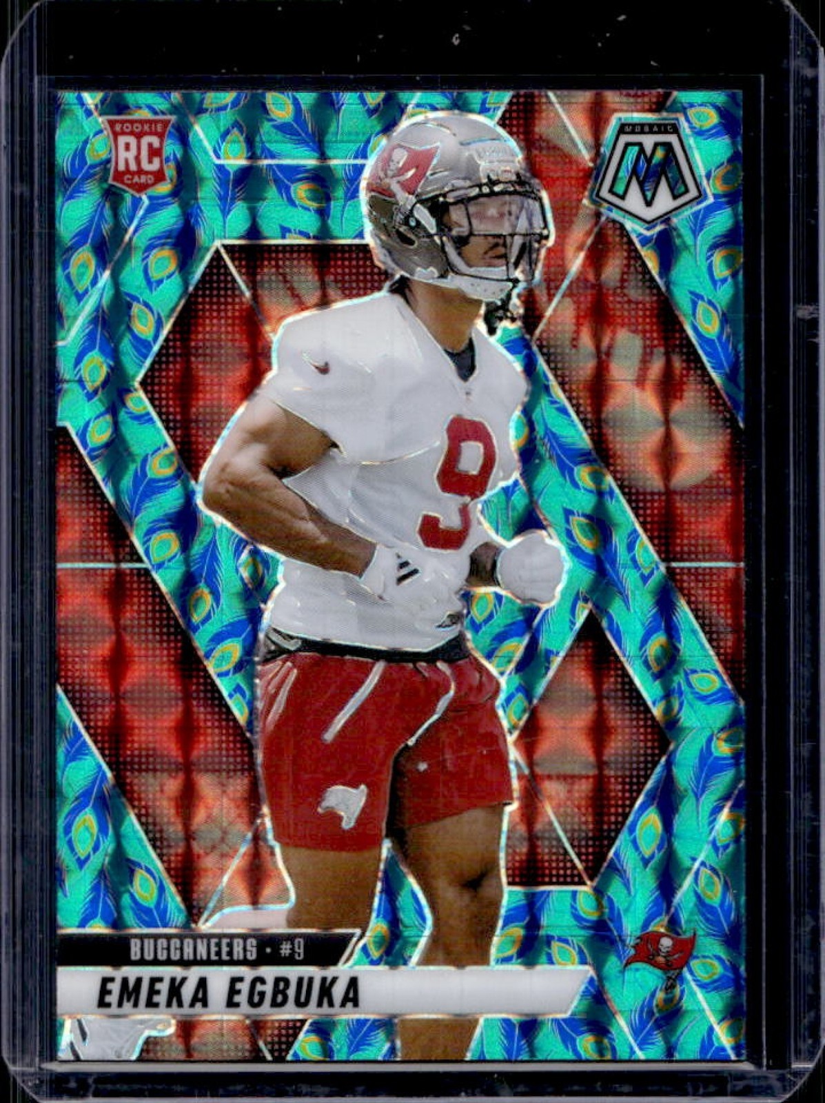 2025 Mosaic Emeka Egbuka Rookies RC Choice Peacock Prizm #376 Buccaneers