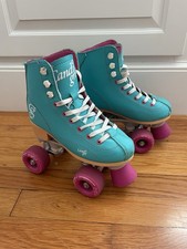 Candy Girl Quad Roller Derby Roller Skates, Aqua / Pink, Youth Size 3