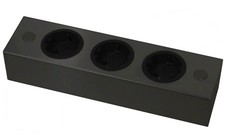 Küchensteckdose Nora 3-fach Steckdosenleiste Aufbau/Unterbau-Steckdose schwarz