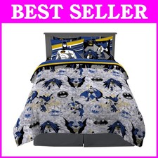 Batman Kids Comforter Set, 7 Piece Full Size