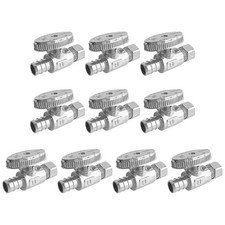 10-Pack Straight Stop Valve, 1/2" PEX x 3/8" OD Compression, Quarter Turn Chr...