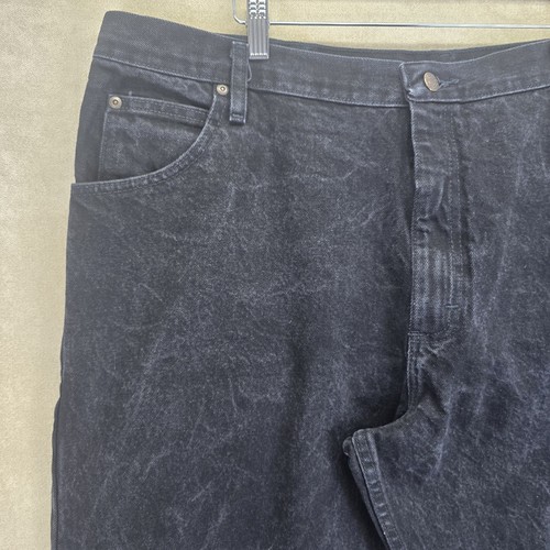 Jeans vintage Wrangler uomo denim nero vestibilità rilassata taglia 42x30 vita alta - Foto 7 di 21