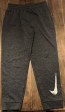 Nike Therma-FIT Boys Gray Jogger Pants XL Pull On Elastic Waist Training