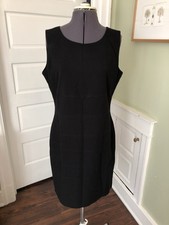 Calvin Klein Sleeveless Black Sheath Dress, Size 10
