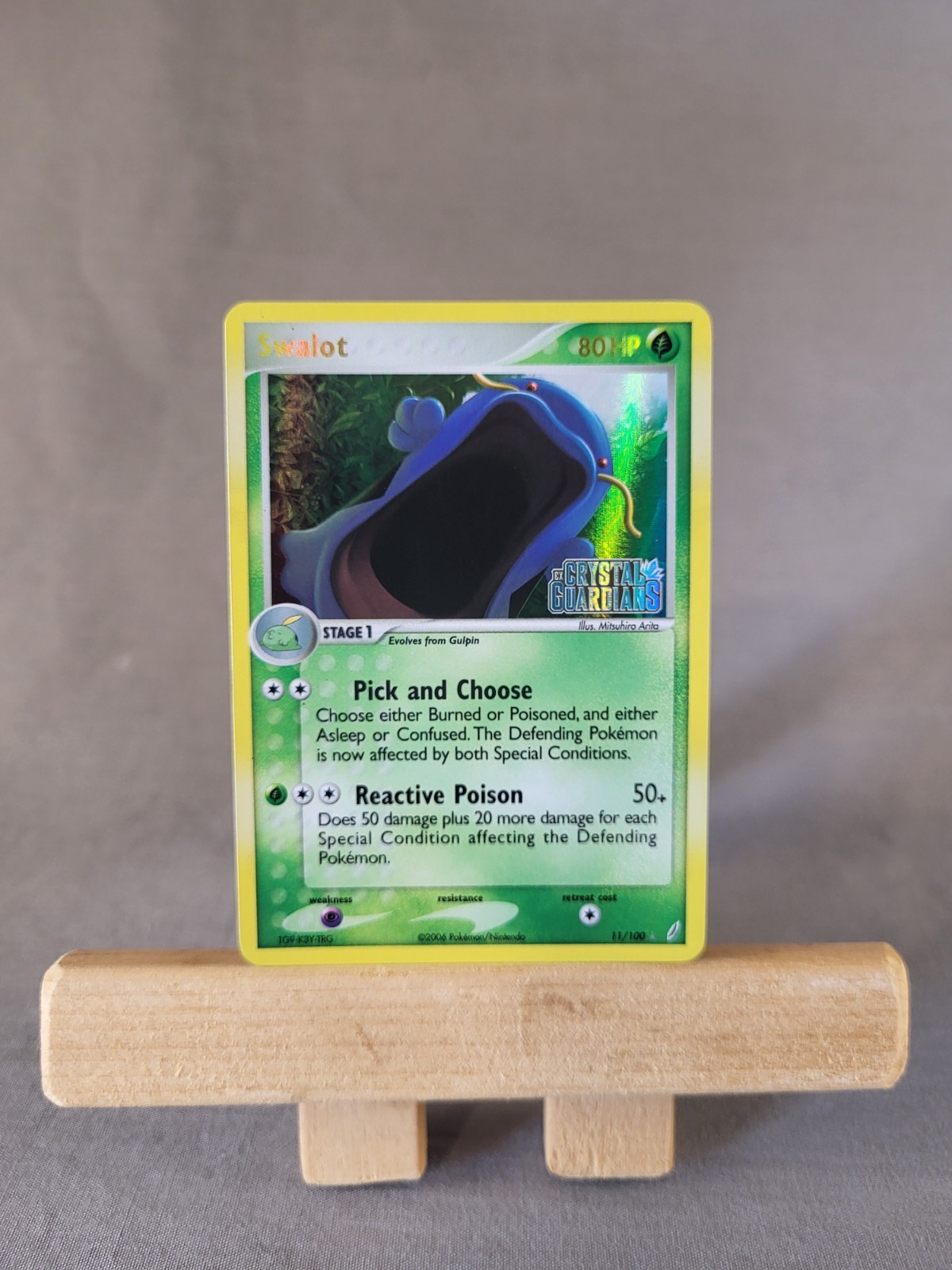 Swalot - 11/100 - EX Crystal Guardians - Reverse Holo - NM