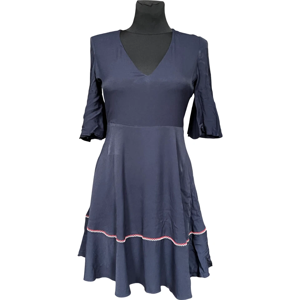 Tommy Hilfiger Robe Au-Dessus Du Genou Élégante Confortable Bleu Marine 36 - Photo 1/4