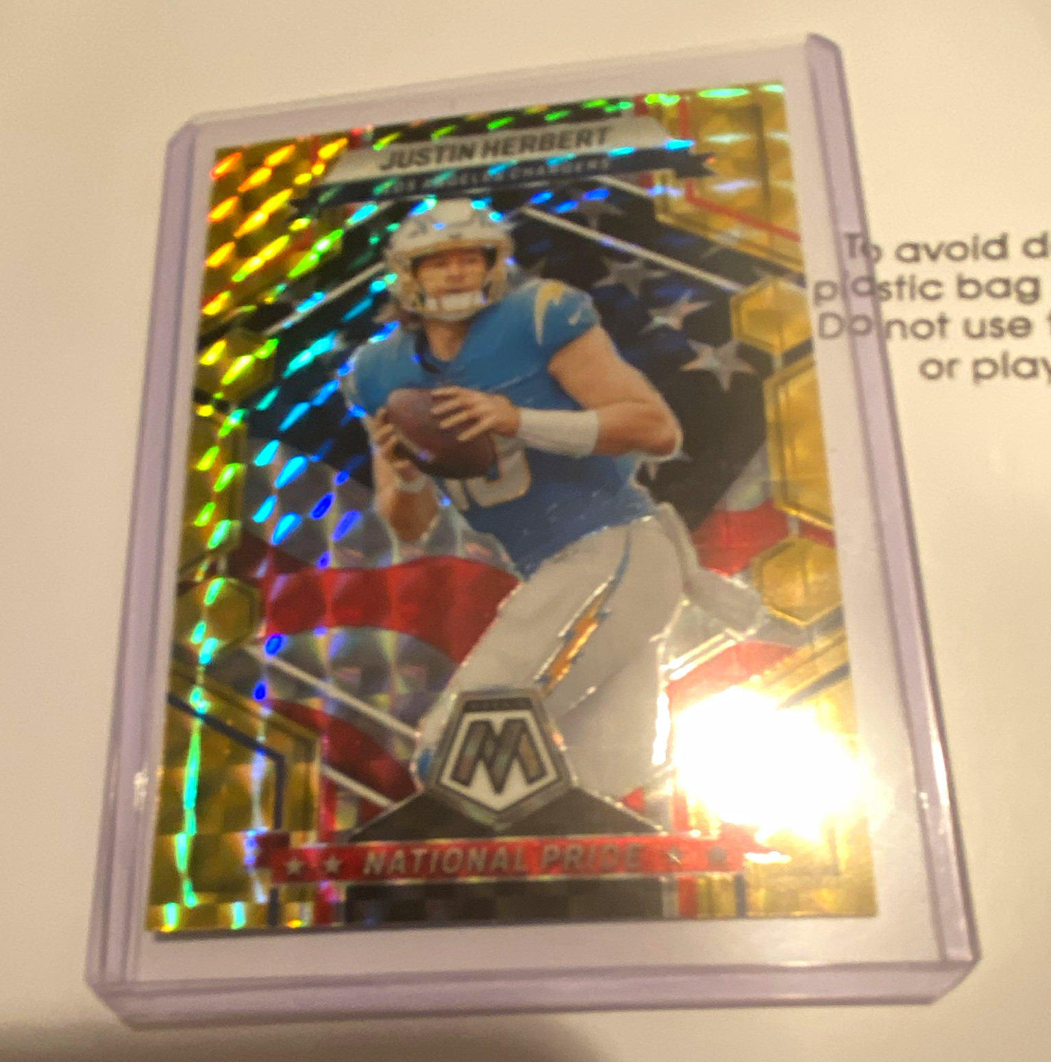 Panini 2023 Mosaic Justin Herbert National Pride Reactive Yellow Prizm #255