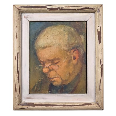 Emory Ladanyi Oil on panel Grandmother portrait