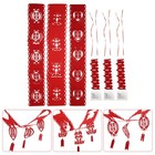 3Pcs Chinese Traditional Wedding Decor Supplies Red Xi Word Pull Flowers Banner