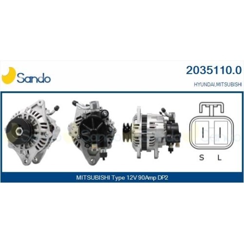 Alternateur Sando 2035110.0 pour Mitsubishi résout les pannes de batterie