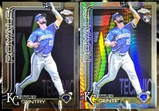 2025 Topps Chrome Tyler Gentry - BASE & PRISM Refractor -   #218 Royals Rookie