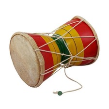 Strumento musicale religioso fatto a mano legno Damroo Lord Shiva indiano Rudra Damru