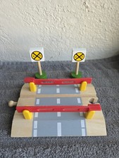 Brio Wooden Railway Railroad Crossing With Crossing Gates And Warning Signs GUC