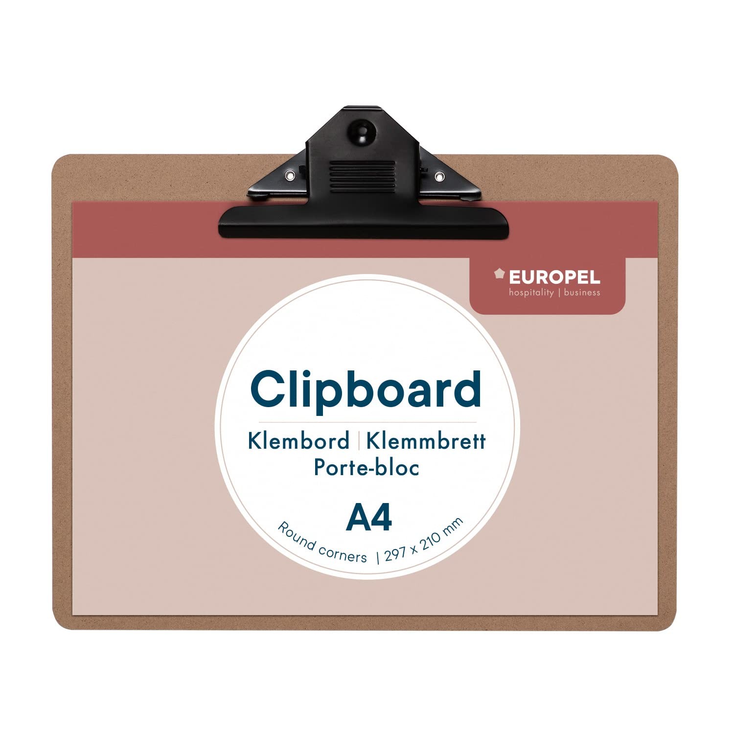 Europel Wooden Clipboard Durable Wood Hardboard with Black Landscape, Brown