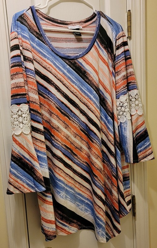 NOTATIONS / NEW DIRECTIONS Curvy 3X Women's BOHO Style Blouse NWT