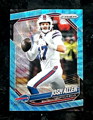 Josh Allen 2025 Panini Prizm Blue Wave Prizm 68/230 Buffalo Bills #167