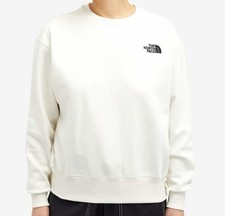 The North Face Women's Essential Crew Sweatshirt Top White Boxy Cropped Size L