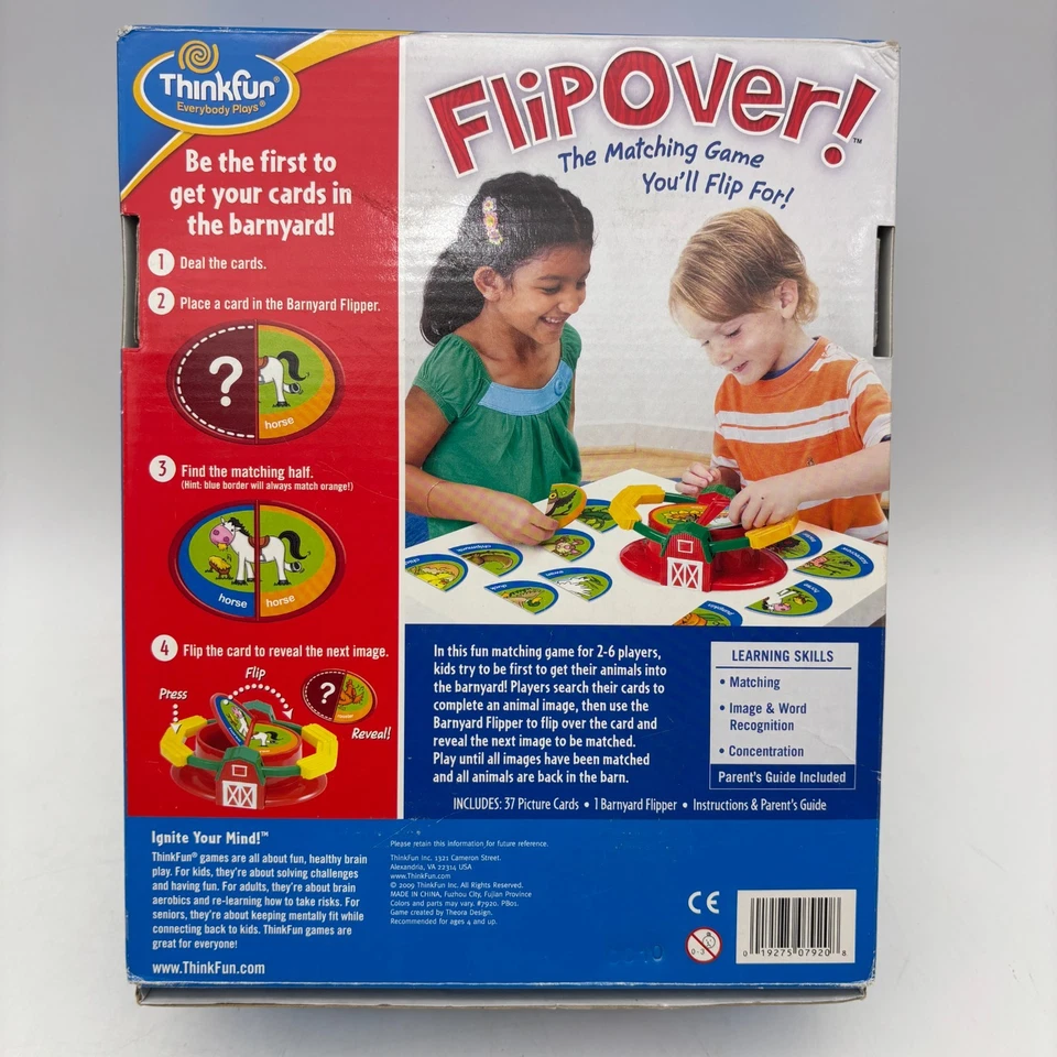 Flipover Matching Game COMPLETE  NO INSTRUCTIONS Thinkfun 2009 Preschool Kids - Image 2 of 4