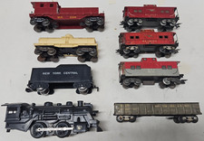 Vintage Postwar Marx O Gauge Trains - Lot of 8 -Loco and Freight Cars - Used