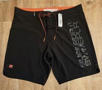 Men's 2XL 38W Superdry Jet Black Surf / Swim Shorts. New With Tags. RRP £44.99
