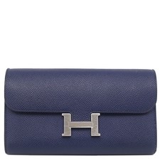 HERMES Purse constance to go Epsom  Blue Safir SilverMetal Blue U engraved