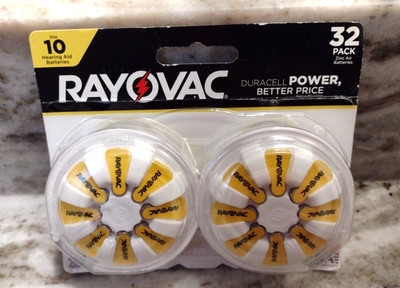 Rayovac Hearing Aid Batteries Size 10-32  32 PACK Expires 05/2027  G11