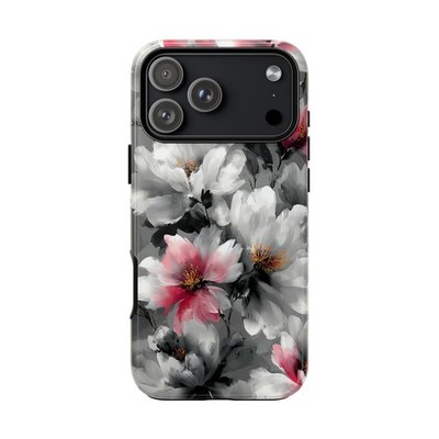 Phone Ink - iPhone | Galaxy | Pixel Case - White Pink Florals Brushstroke