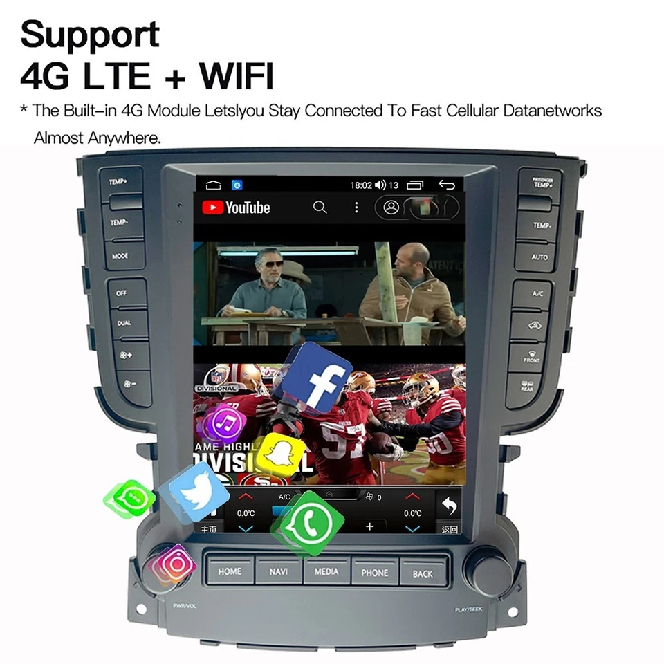 Radio de coche estilo Tesla Android 15 para Honda Acura TL 2004-2008 Carplay GPS navegación Foto 3 de 4