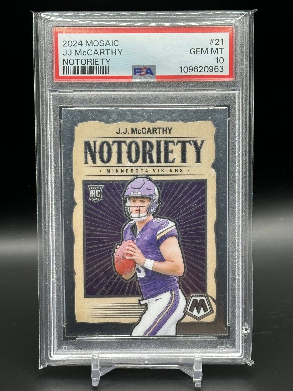 JJ McCarthy Panini Mosaic Notoriety #21 Base