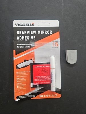 Rearview Mirror Permanent Bond Adhesive Glue Windshield Mount With Metal Button