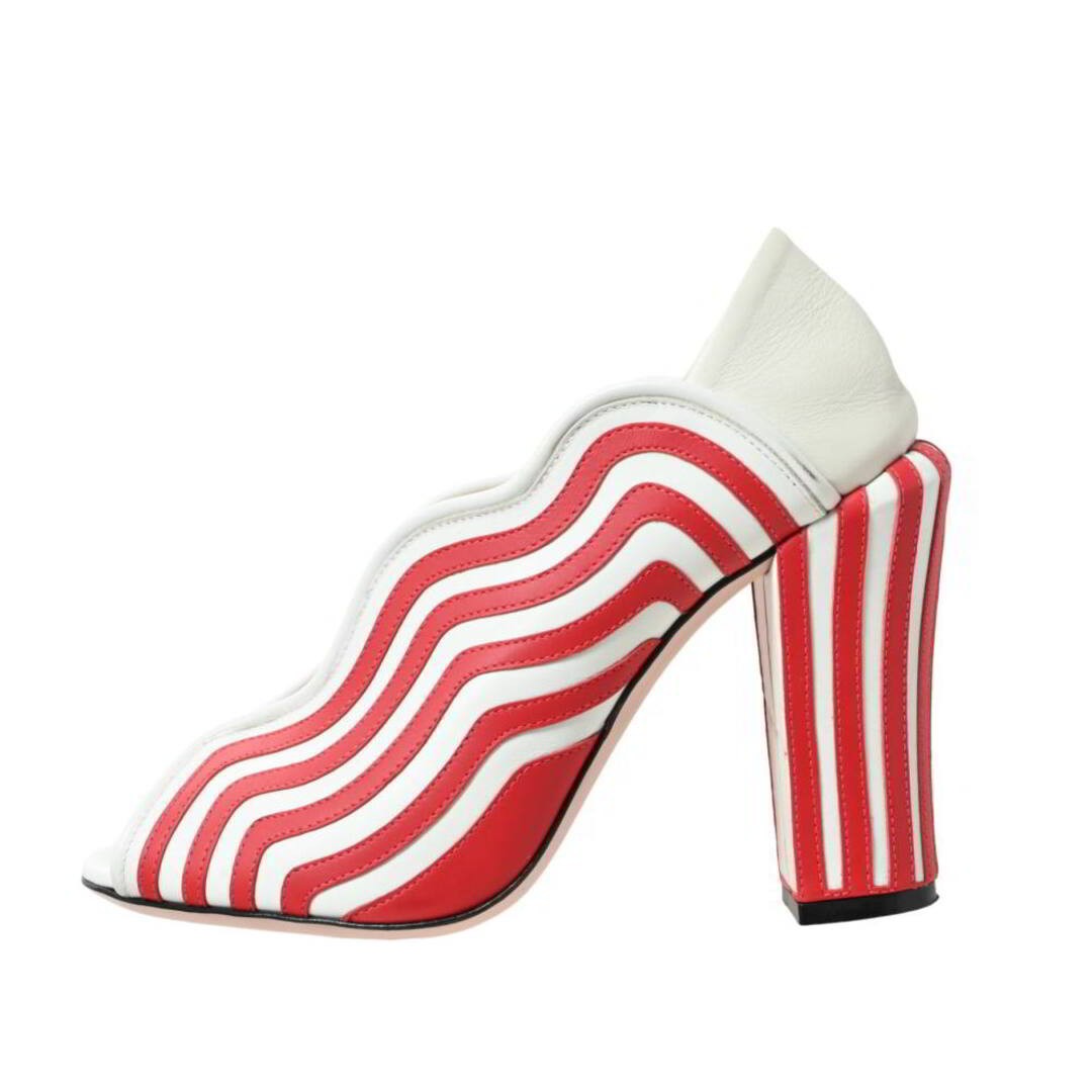 FENDI Striped Leather Open Toe PUMPS Used CYHE-0 thumbnail 3