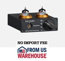 Fosi Audio Box X2 MM Phono Preamp Tube Preamplifier for Turntable 12V