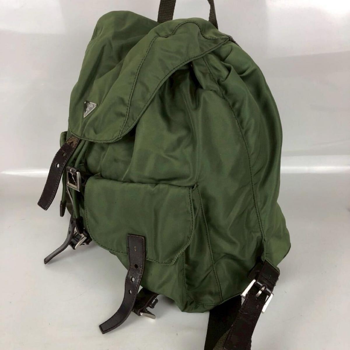 PRADA Nylon Backpack Green Brand Brand Bag  Classic Stylish Daily Travel Used Ca thumbnail 3