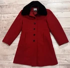 Rothschild Wool Coat/Jacket size 10 - Red/Black/Button-Up/Dressy/Pockets      B