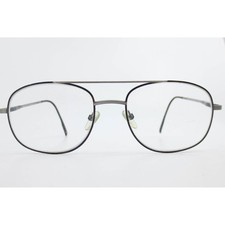kirkland signature 58-19 145 Gunmetal Black Double Bridge Aviator Eyeglass Italy
