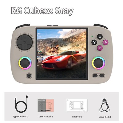 ANBERNIC RG Cubexx Retro Handheld Game Console 3.95? IPS Gray 64G 5K Games