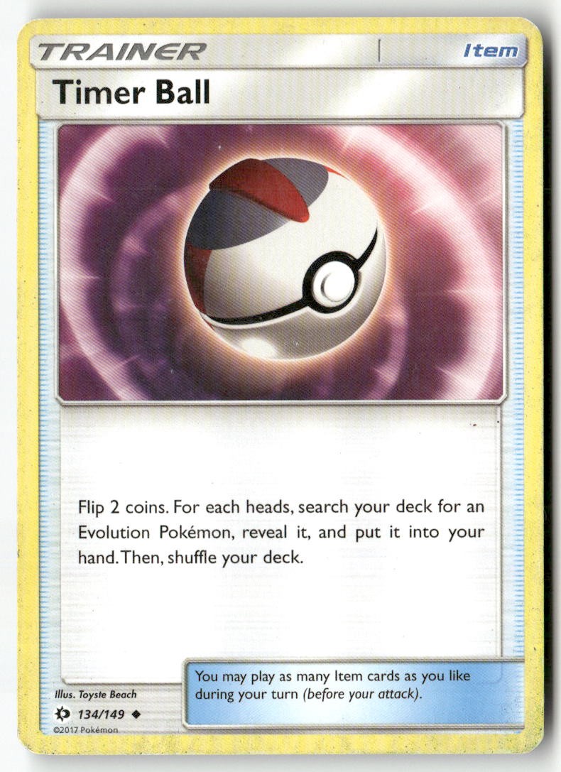 Timer Ball 134/149 Uncommon SM Base Set Pokemon Heavily Played