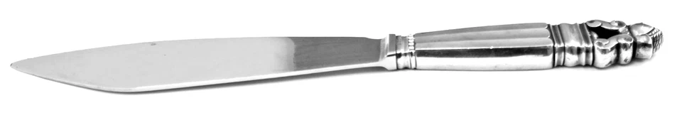 Cuchillo para pasteles de bellota Georg Jensen mango de plata esterlina hoja de acero inoxidable Foto 3 de 4