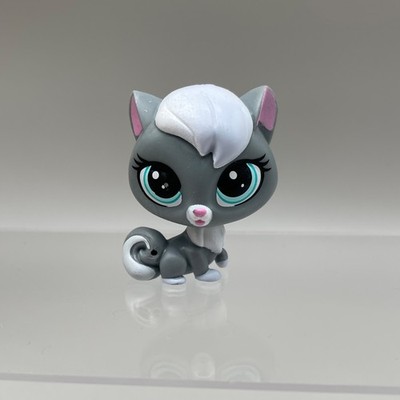 Littlest Pet Shop Authentic #124 Cloudy Coalson grau weiß Katze blaue Augen LPS