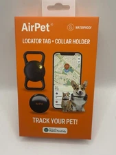 AirPet Locator Tag Holder Pet Tracker Black Lightweight Apple Find My Pet Safety