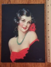 Tinto-Gravure Print 1930's Brown & Bigelow St. Paul Minn "Dona Rosa" Series #5