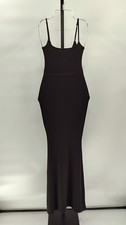 Quince Women Tencel Rib Knit Maxi Slip Dress Black XS