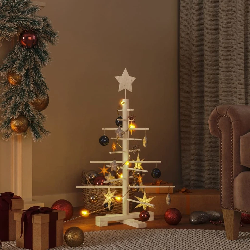 Albero di Natale Decorativo in Legno 150 cm Legno Massello Pino vidaXL - Immagine 4 di 4