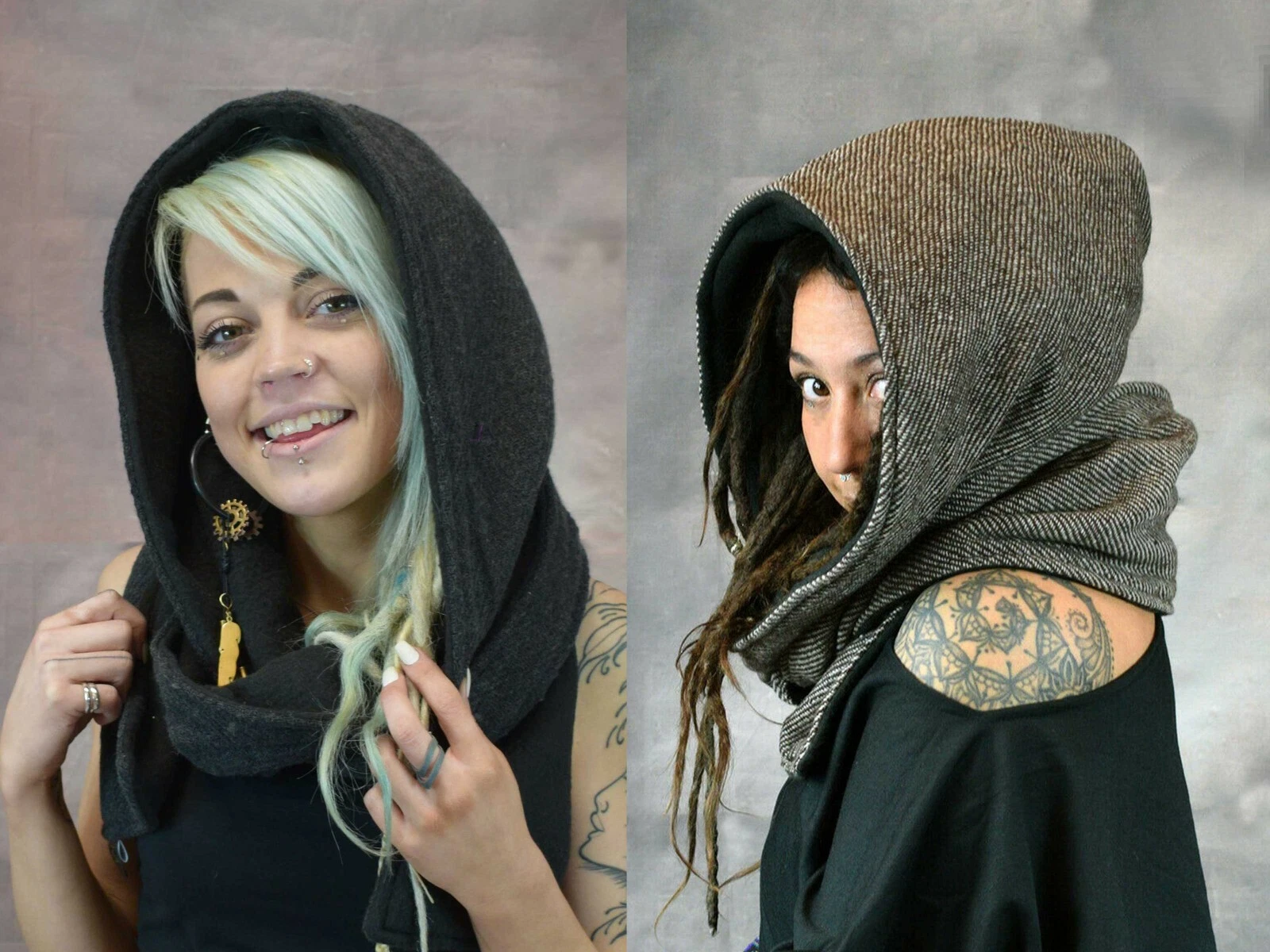 WOOLEN SNOOD HOOD Wooly Cosy Winter Scarf Warm Pixie Hippy Psytrance Festival
Opens in a new window