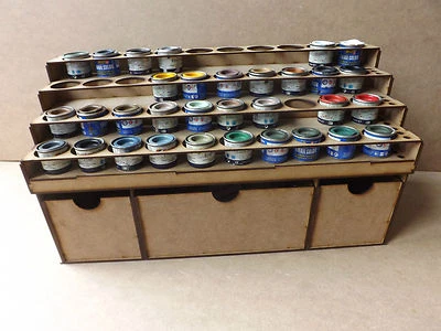 WARGAME-MODEL-MODS Paint Stand 40 Tin rack Deep storage draws Humbrol Revell Enamel wargame Airfix