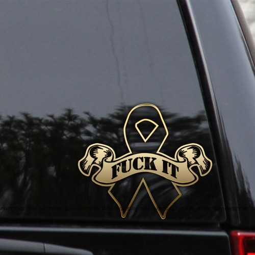 FUCK-IT Cancer Awareness Ribbon Vinyl Decal Sticker - Foto 1 di 2