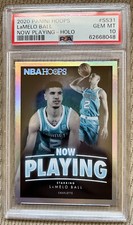 LaMelo Ball - 2020-21 Hoops Now Playing Holo PSA 10 Low Pop Rookie RC - Hornets