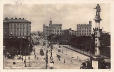 A185 Austria 1927 Wien Praterstern Tegetthofmonument Tram vintage postcard